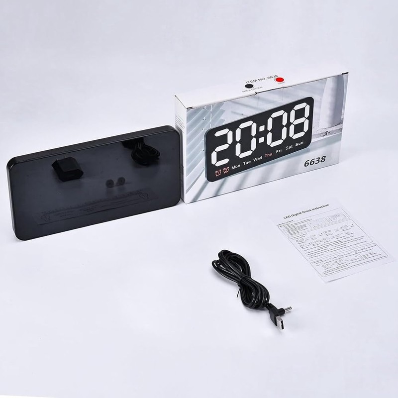 HiCOZZIE Digital Wall Clock, 9Inch LED Digital Clock Large Display