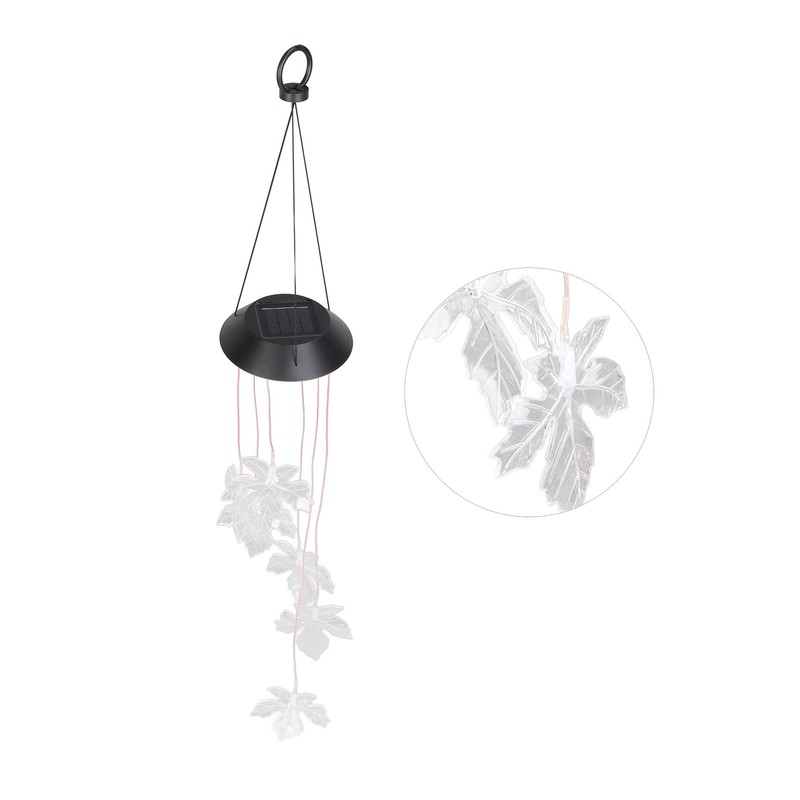 Solar Wind Chimes Maple Leaf LED Mobile Wind Chimes Lights