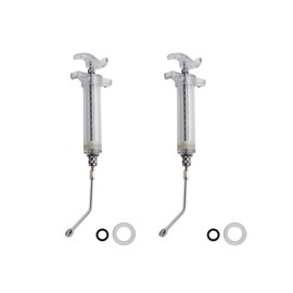 2Pcs Clear Reusable Goats Syringe Pet Feed Water Filler with 2 Drench Nozzle, Adjustable Dosage Drench Gun Syringe for Bird, Cattle, Sheep, Goats, Horse, Pig, Dog Feeding Supplies (20ML)