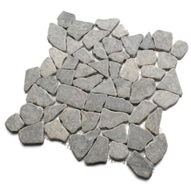 CNK Tile Stone Grey Mosaic Tile – 12" x 12" Unpolished Natural Pebble Tile for Bathroom Kitchen Backsplash Flooring & Wall Decor – Durable Eco-Friendly Easy Installation Unique Variations – Pack of 1