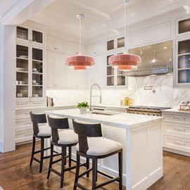 DoungRos Pink Pendant Light Mid Century Pendant Lamp Nordic Pendant Lighting Fixture Hanging Ceiling Light 3-Layer Shade Design for Kitchen Island Dining Table Bedroom