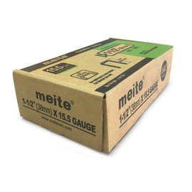 meite 15.5 Gauge Flooring Staples, 1-1/2-Inch Length 1/2-Inch Crown Hradwood Floor Staples Collated Galvanized Flooring Staples (1,012 Counts)