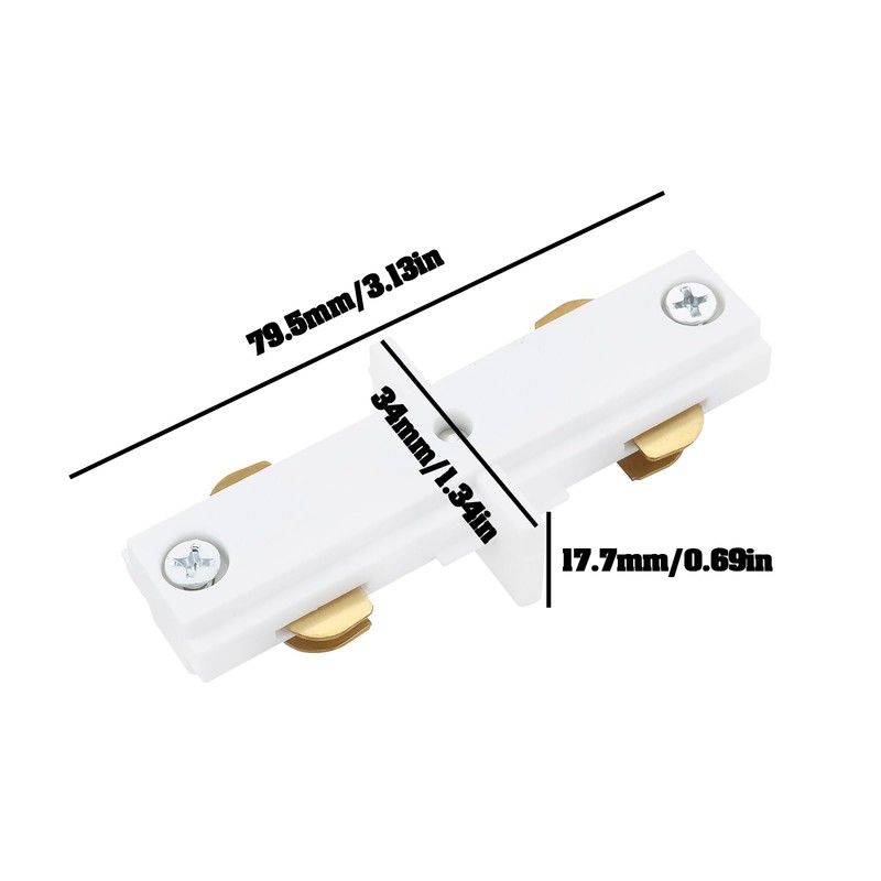 VGOL 4pcs White 120V H Series Single Circuit 3-Wire Track