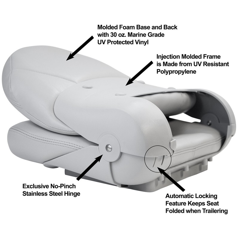Tempress NaviStyle High Back Seat, Gray, 19.5 x 18.25 x