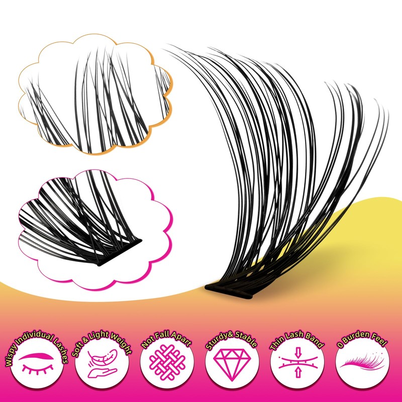 Wispy Eyelash Clusters 30D 40D Eyelash Clusters 9-16 mm Eyelash