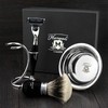 Haryali London Black Luxury Men's 3 Edge Shaving Set, Shaving