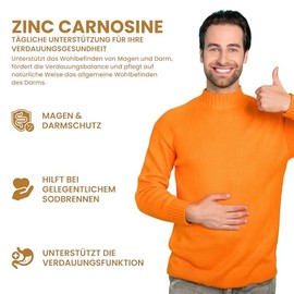 Zink-Carnosin 37,5 mg – 120 Vegane Kapseln | Hochdosiertes Supplement | Von Drittlabor getestet | GMP | Gluten- & Gentechnikfrei