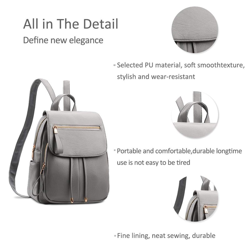 NICOLE&DORIS Fashion Women Backpack Mini Backpack Faux Leather Ladies Rucksack