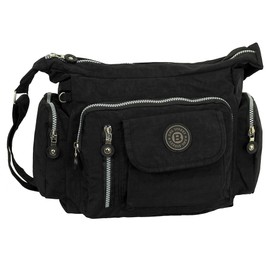 Ledershop24 Gift Set – Lightweight Women's & Men's Shoulder Bag Sports Bag Fabric Bag Various Colours, black, Minimal