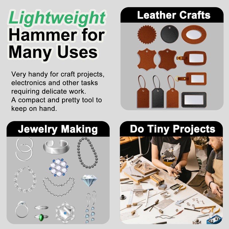 Lightweight Hammer for Home Project, Small Hammer for Jewelry Making,