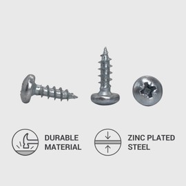 Pack of 50 DIN 7981 Galvanised Steel 5.0 x 16 mm Wood Screws Chipboard Screws with Flat Head Universal Pozi Drive Screw PZ Full Thread (50, 5.0 x 16 mm)
