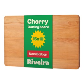 Riveira Cherry Wood Cutting Board – Gourmet Black Cherry Grandeur: 15 x 10 Wooden Cutting Board – Wooden Cutting Boards For Kitchen Decorative – Innovative Juice Grooves Cherry Wooden Chopping Board