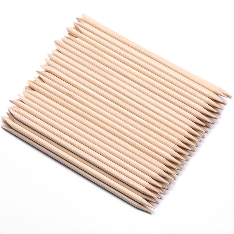 Borogo 110 PCS Orange Wood Nail Sticks & Professional Double