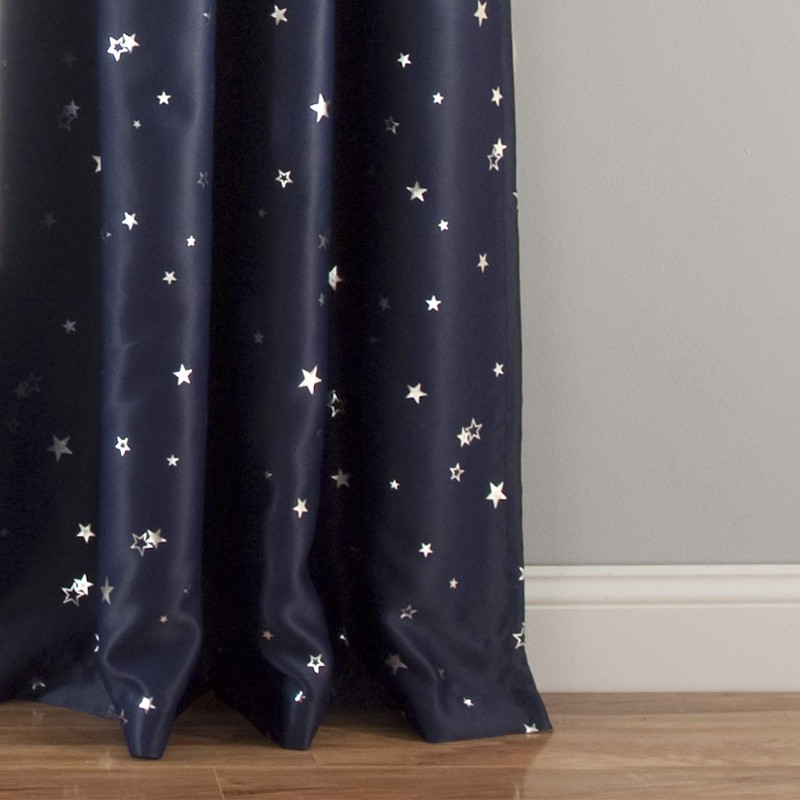Lush Decor Light Filtering, Energy Efficient (Pair), Navy Star Blackout