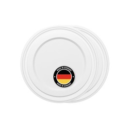 FALKENHORN White Can Lids - 2 x Plastic Lids Diameter 84 mm for Standard Cans - BPA-Free, Food Safe & Dishwasher Safe - Reusable, Robust & Universal - Made in Germany