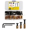 30 Pcs M6 Threaded Inserts for Wood with Bolts Set: