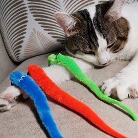 Cat Worm Toy Refills Cat Toy Wand Replacement, 12 Pieces Cat Worms Refill, Worm Teaser Refills for Indoor Cat