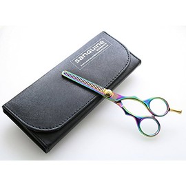 Precision Hair Thinning Scissors, Japanese Style Smooth Action Hairdressing Thinning Scissors Titanium Coated, 5.75 inch + Case