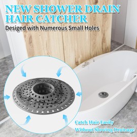 Aluvor Bathtub Drain Hair Catcher,Silicone Tub Hair Catcher Drain Protector,All-in-one Shower Hair Drain Catcher Strainer for 1.48'' to 1.76'' Regular Drains, 3PCS
