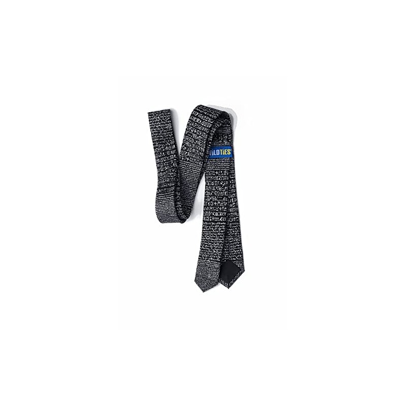 Wild Ties Rosetta Stone Black Microfiber Skinny Tie