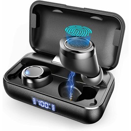 TWS Earphones Wireless Earbuds Compatible with BLU View 5 PRO, Headphones True Stereo Headset Hands-Free Mic Charging Case