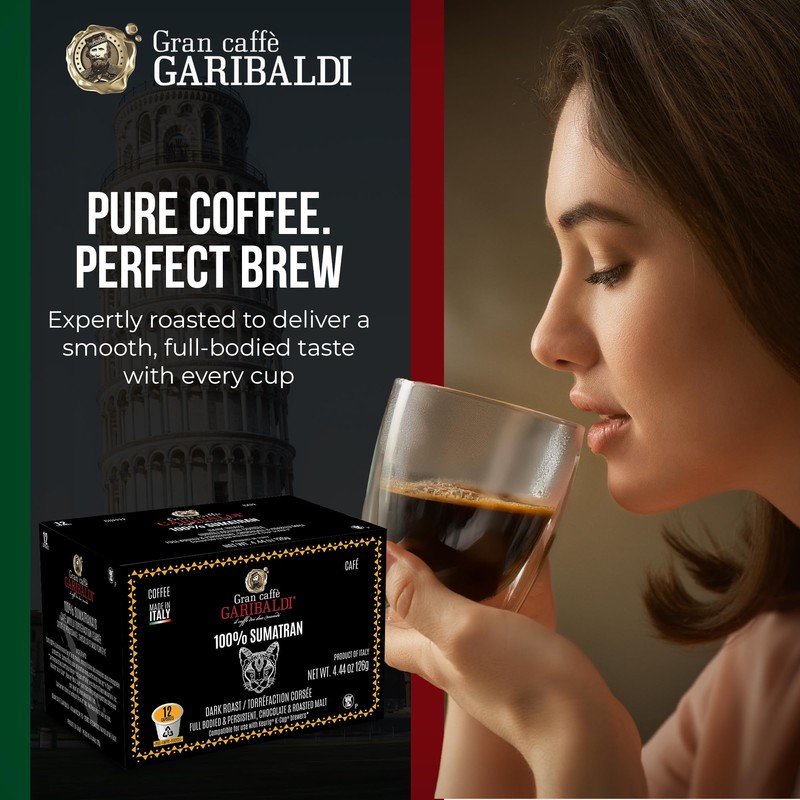 Caffè Garibaldi Coffee Pods, Single Serve Capsules for Keurig K-Cup