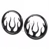 Unbranded Gloss Black Flames Front Speaker Grill Trim For Harley
