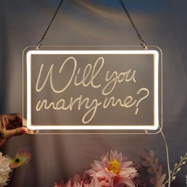Will You Marry Me Neon Signs Decorations for Wall Decor, Marry Me Led Light Up Letters for Proposal Decorations, Wedding, Engagement Decor, Bridal Shower, Party, Room Decor, INSNEnN, 13.8*8.4 Inches