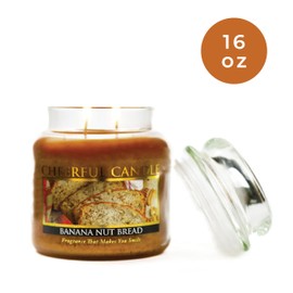 A Cheerful Giver - Banana Nut Bread - 16oz Medium Scented Candle Jar with Lid - Cheerful Candle - 80 Hours of Burn Time, Christmas Gift for Women, Brown
