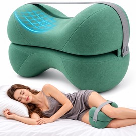 Contoured Memory Foam Knee Pillow for Side Sleeping – Cooling Leg Support for Comfortable Bedtime Positioning