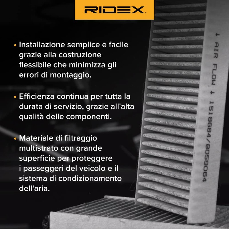 RIDEX 424I0885 Cabin Air Filter Pollen Filter Insert
