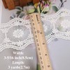 Borde de encaje de algodón blanco clásico de 8,5 cm