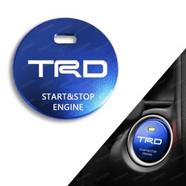 TRD Ignition Switch Push Aqua Corolla Passo Esquire Gran Ace Sienta Century Hiace C-HR 86 Prius Camry RAV4 Prado Mark x Harrier Rumi Engine Start Button Aluminum Cover Aluminum Alloy (TRD, Blue)
