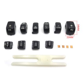 HTTMT MT420-001-BK Black Hand Controls Switch Housing Buttons Caps Cover Compatible with Harley Touring 1996-2013 FLHTCU/FLHTK/FLTR/FLTRU and 2009-2013 FLHTCUTG