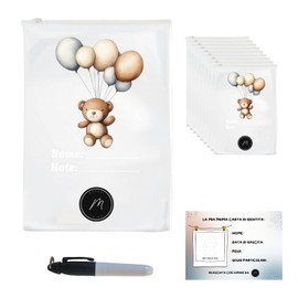 10 Bustine Corredino Neonato con Zip - Sacchetti Satinati Riutilizzabili per Borsa Parto Ospedale, Asilo e Viaggio – Idea Regalo Nascita Baby Shower