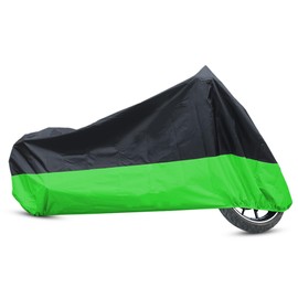 sourcingmap XL 190T Motorcycle Cover Black Green Waterproof UV Protector