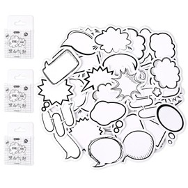 Yaunchu Dialog Box Bubble Stickers, 135pcs Comic Book Stickers 45 Patterns Blank Labels Stickers to Write on Cute Speech Bubble Decoration for Diary Planner Scrapbook Album Notebook Bottle Laptop