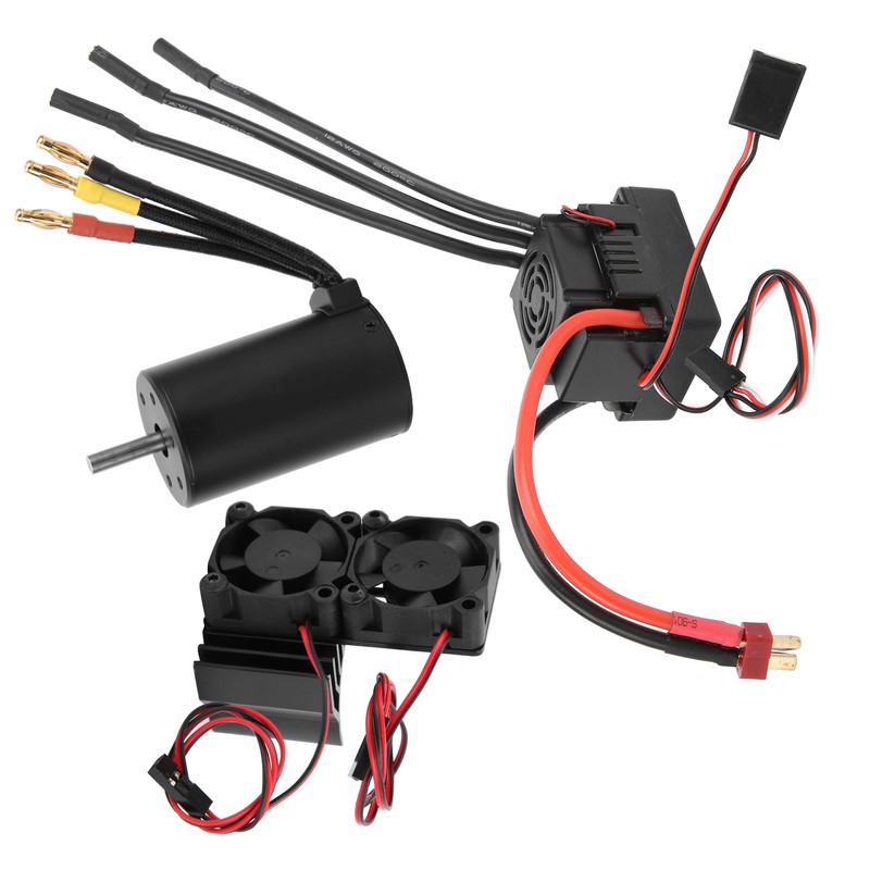 Waterproof 3660 3800KV Brushless Motor 80A Brushless ESC Heatsink Combo