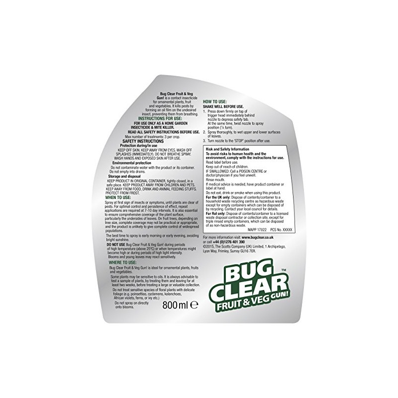 BugClear Fruit and Veg Gun 800 ml