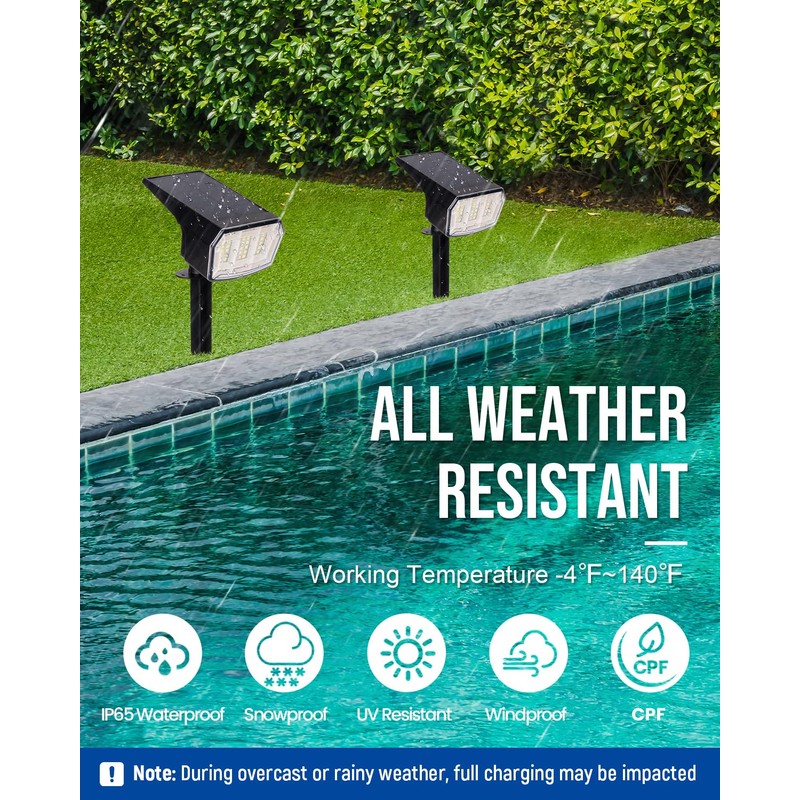 AUDERWIN Solar Spot Lights Outdoor Waterproof 10 Pack IP65, 63