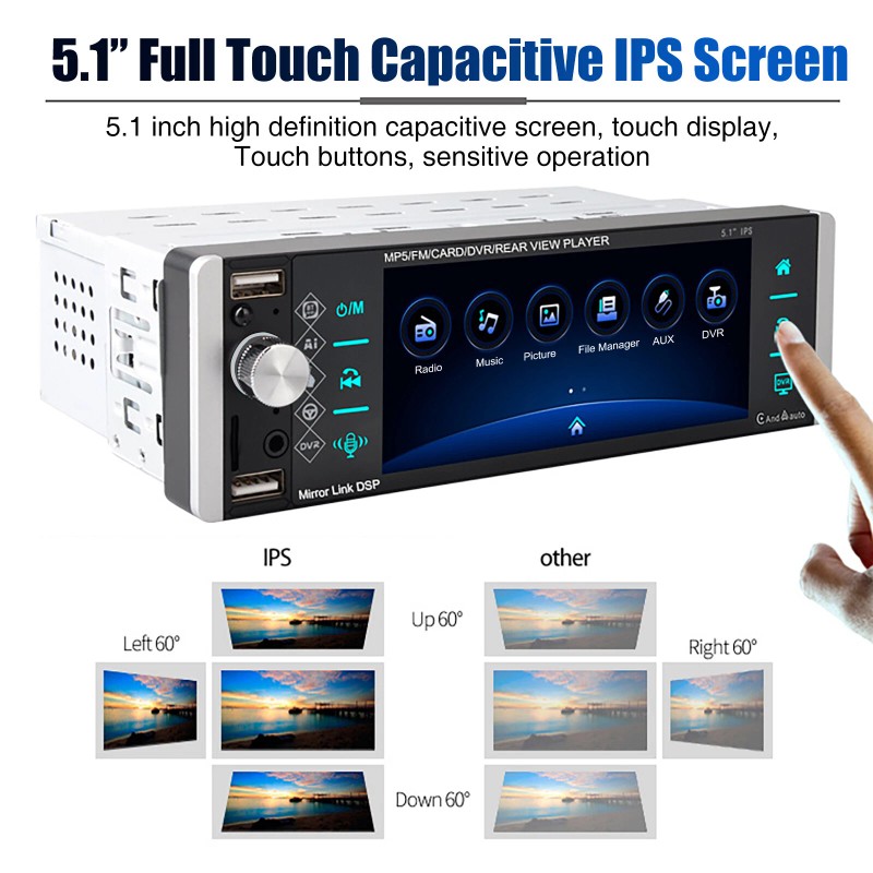 ESSGOO 5.1" Single 1 Din Car Stereo Radio MP5 Player