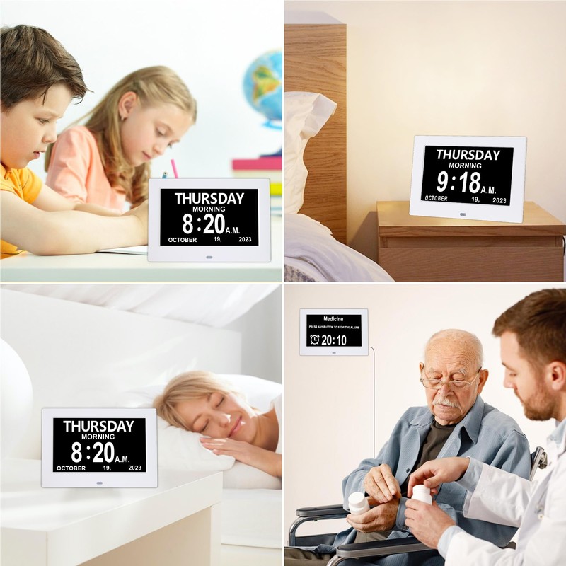 Golony 7 inch Large Digital Day Dementia Clock for Seniors,