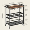 MAHANCRIS Bar Cart for Home, 3-Tier Serving Cart with Wine