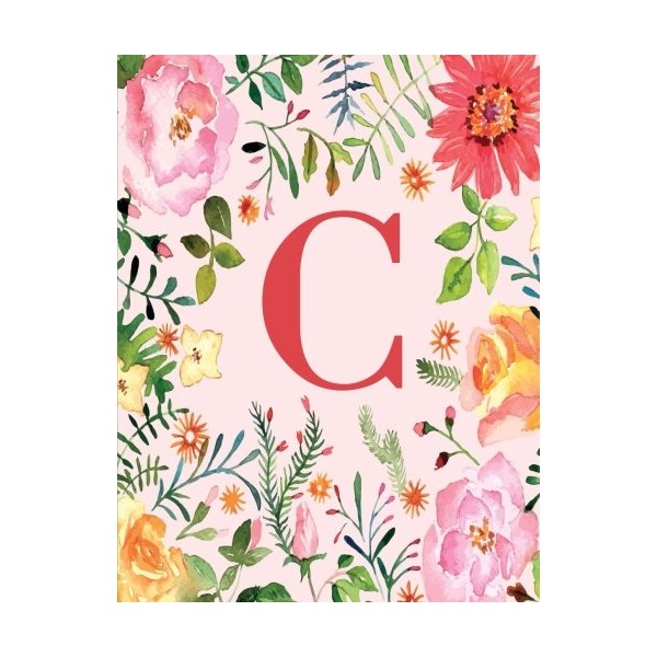C: Monogram Initial C Notebook for Women and Girls, Pink