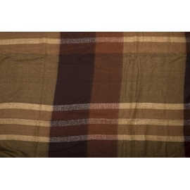 styleBREAKER square cut XXL scarf, fringed blanket scarf with tartan plaid pattern, warm and cosy, unisex 01018139, color:Mustard-Dark Brown