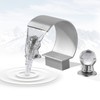 BANGPU Bathroom Sink Faucet 3 Hole Widespread Waterfall Bathroom Faucets