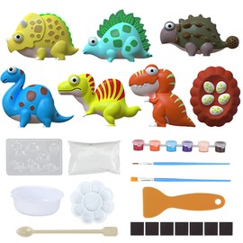 Kit de Pintura para Niños y Manualidades, Kit de Pintura de Yeso, Pintura de tus propios DDinosaurios espaciales y Figuras de Vida Marina, Kit de Pintura de Cerámica para Niños, Niñas (Dinosaurio)