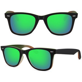MEETSUN Polarized Sunglasses for Men Women Classic Retro Square Driving Sun Glasses UV400 Protection Gradient Green