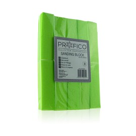 PROFICO Nail Polishing Block Buffer 100/100 Green - Pack of 10 - 4-Sided File Block Nail File - Nail File for Manicure Pedicure and Nail Modelling Buffer Sanding Blocks Professional Nail File Block