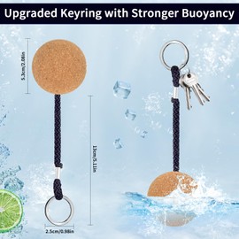 2pcs Floating Cork Keyrings 53mm Floatable Wooden Ball Key Chain Floating Cork Ball Keyring Float Keychain Water Boat Accessories for Swimming Diving Fishing Canoeing Sailing Kayaking Marine Boat